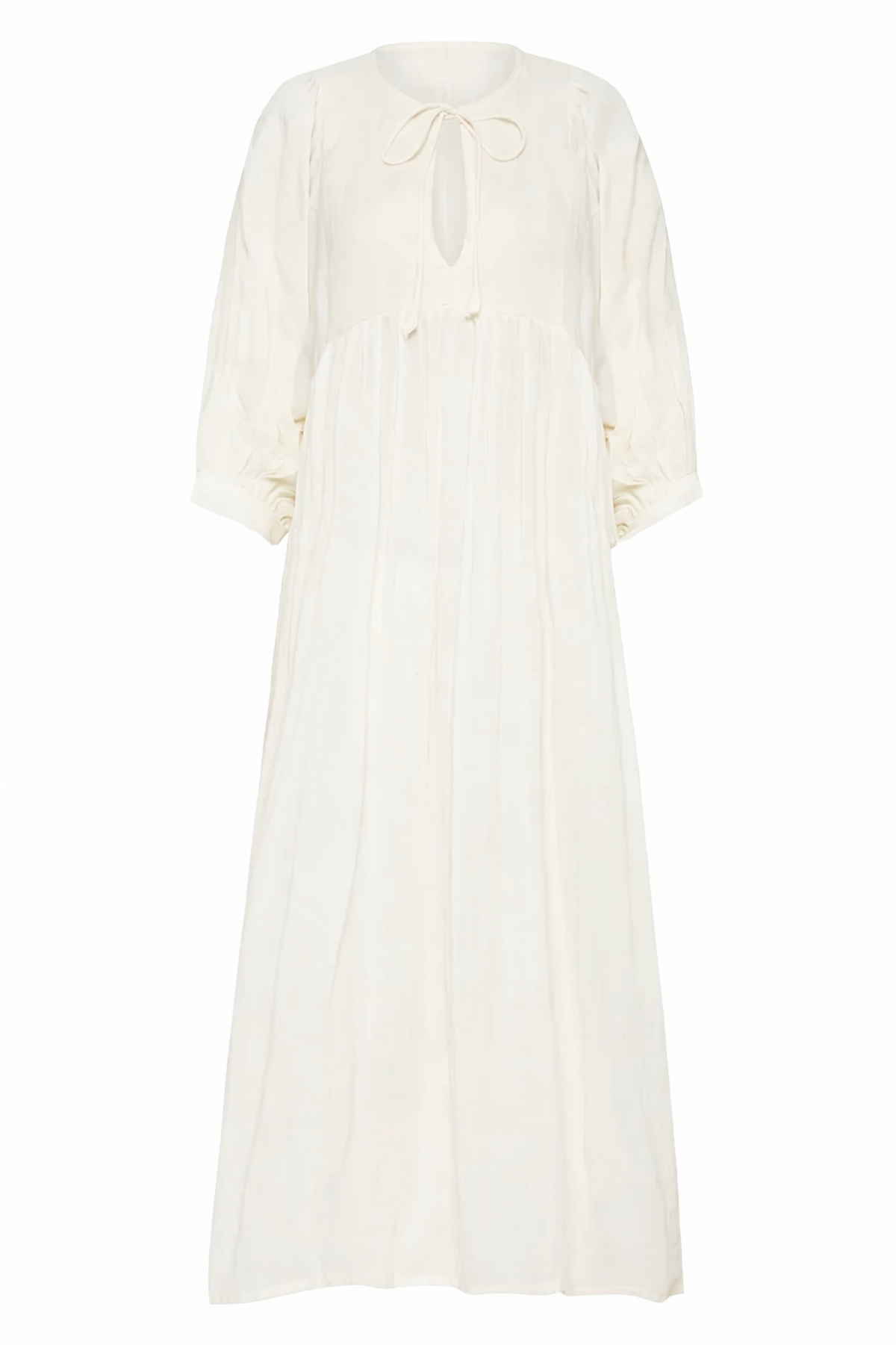 Noor Midi Dress – White — white dress, garment-only front view