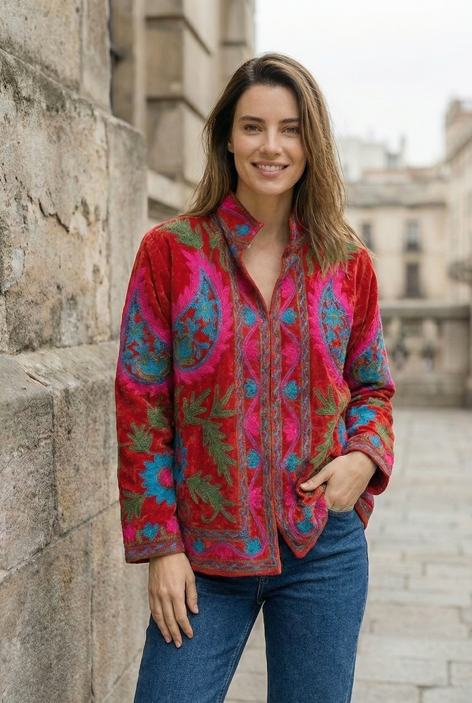 Crimson Bloom Jacket