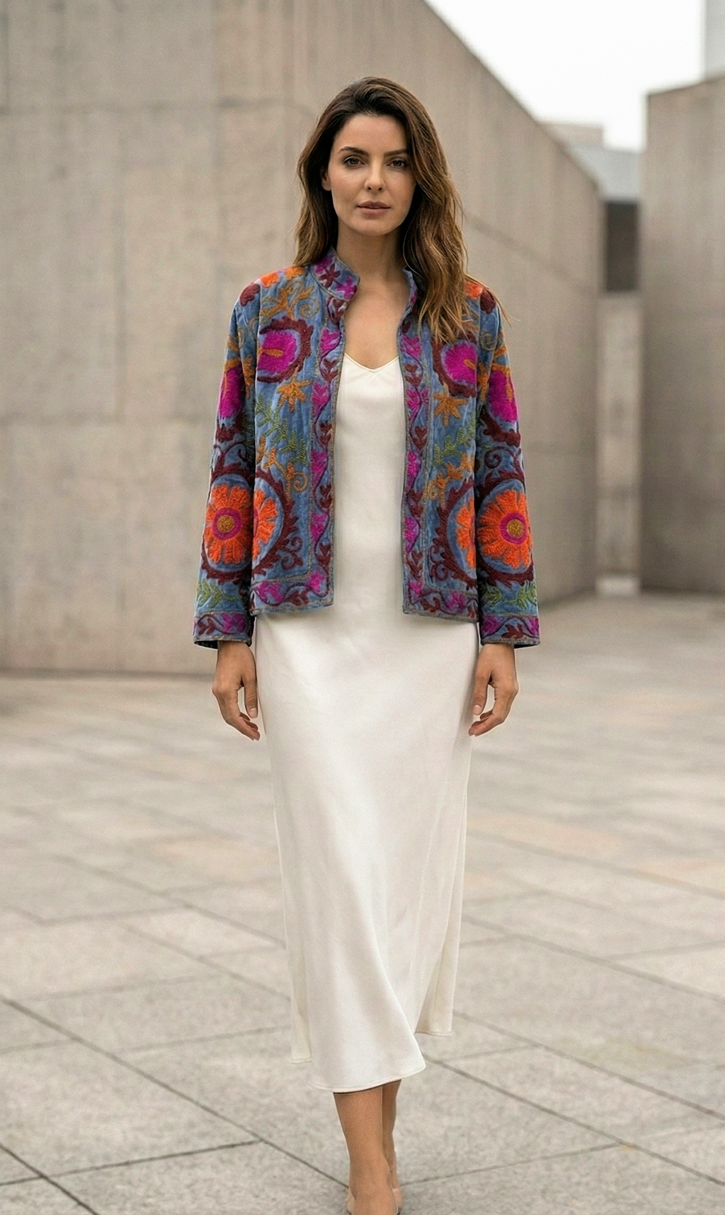 Embroidered Sky Bloom Jacket