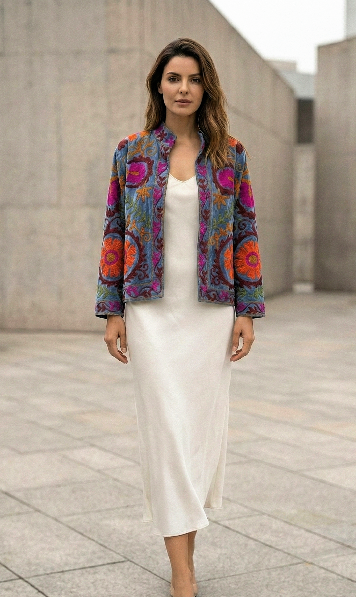Embroidered Sky Bloom Jacket