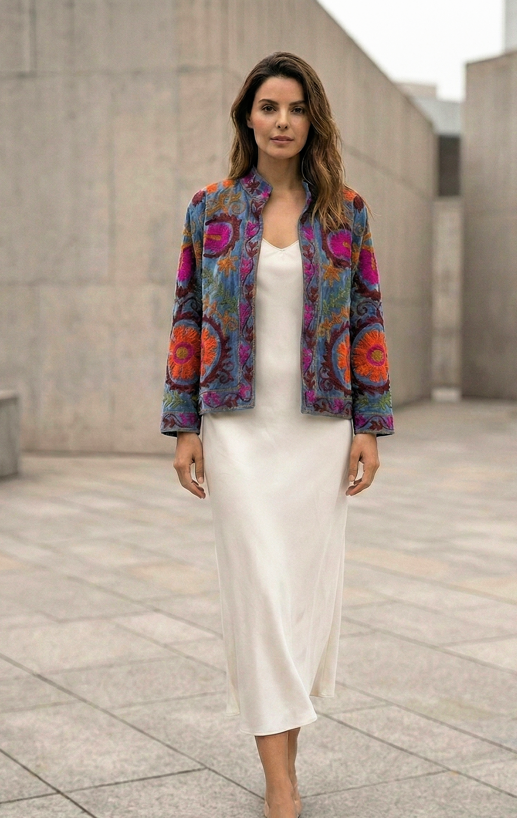 Embroidered Sky Bloom Jacket