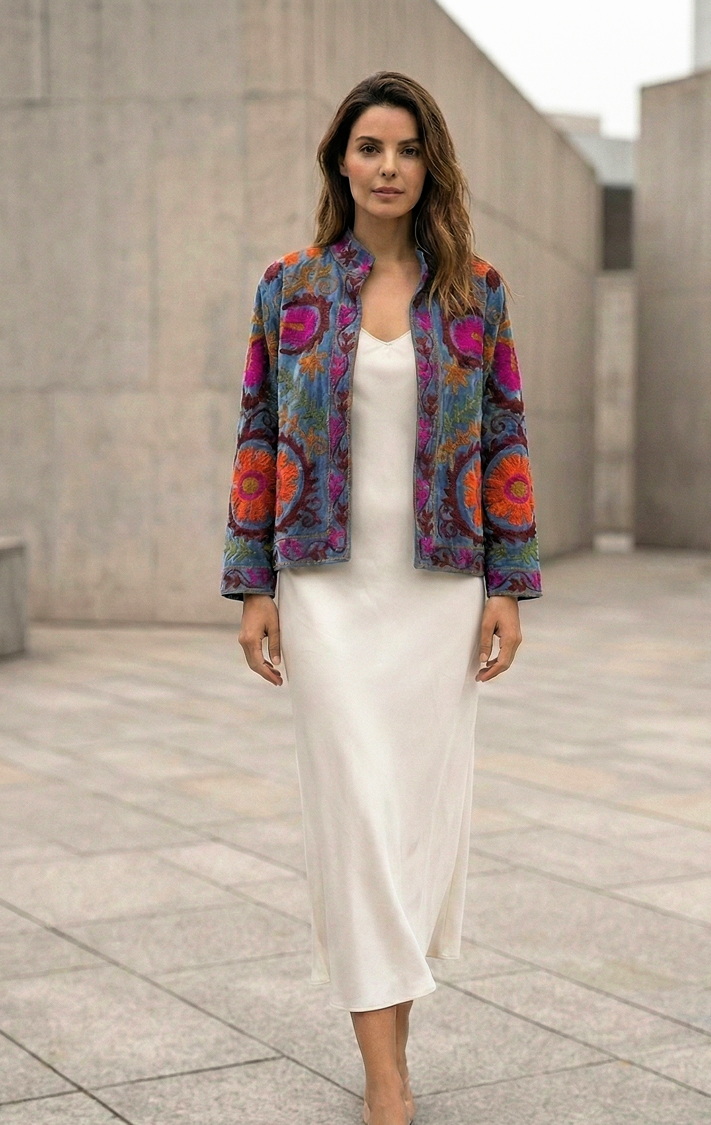 Embroidered Sky Bloom Jacket