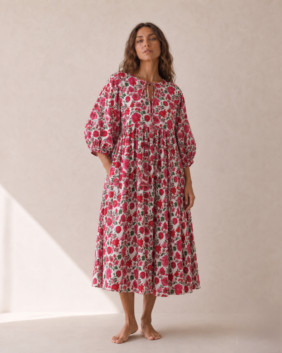 Rosette Bloom Midi Dress