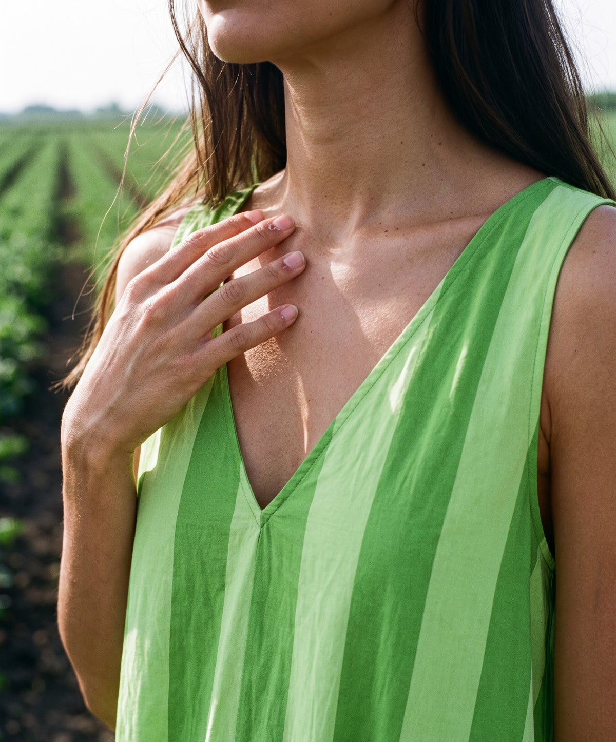 Meera Maxi Dress- Green Striped