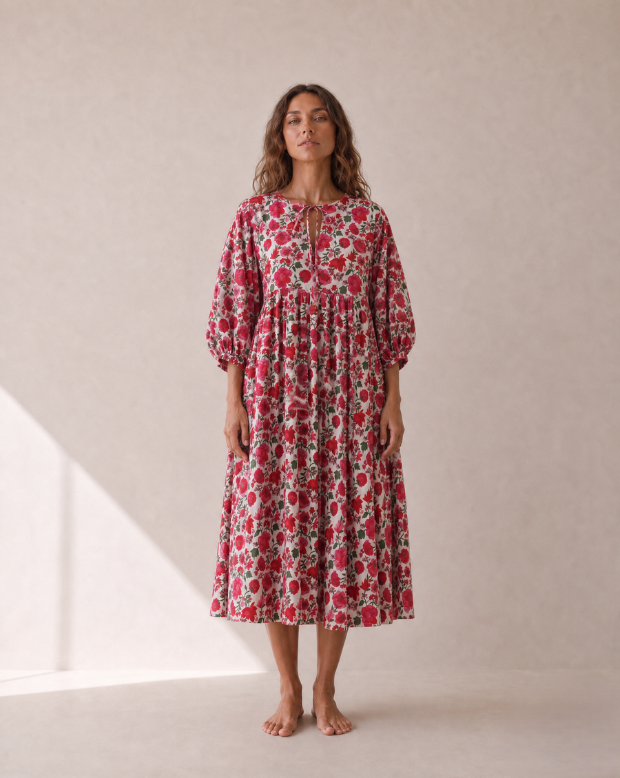 Rosette Bloom Midi Dress