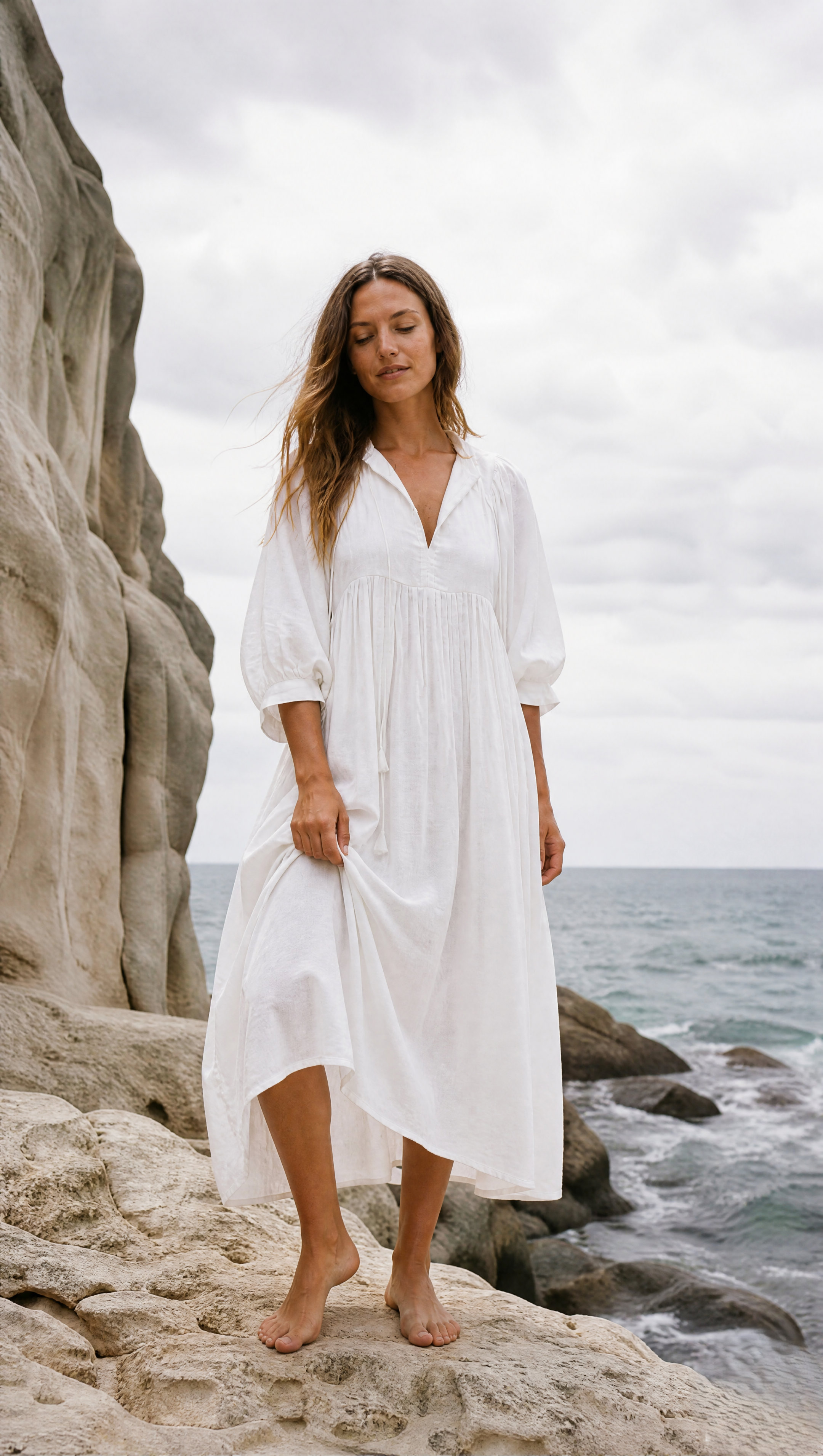 Noor Midi Dress – White