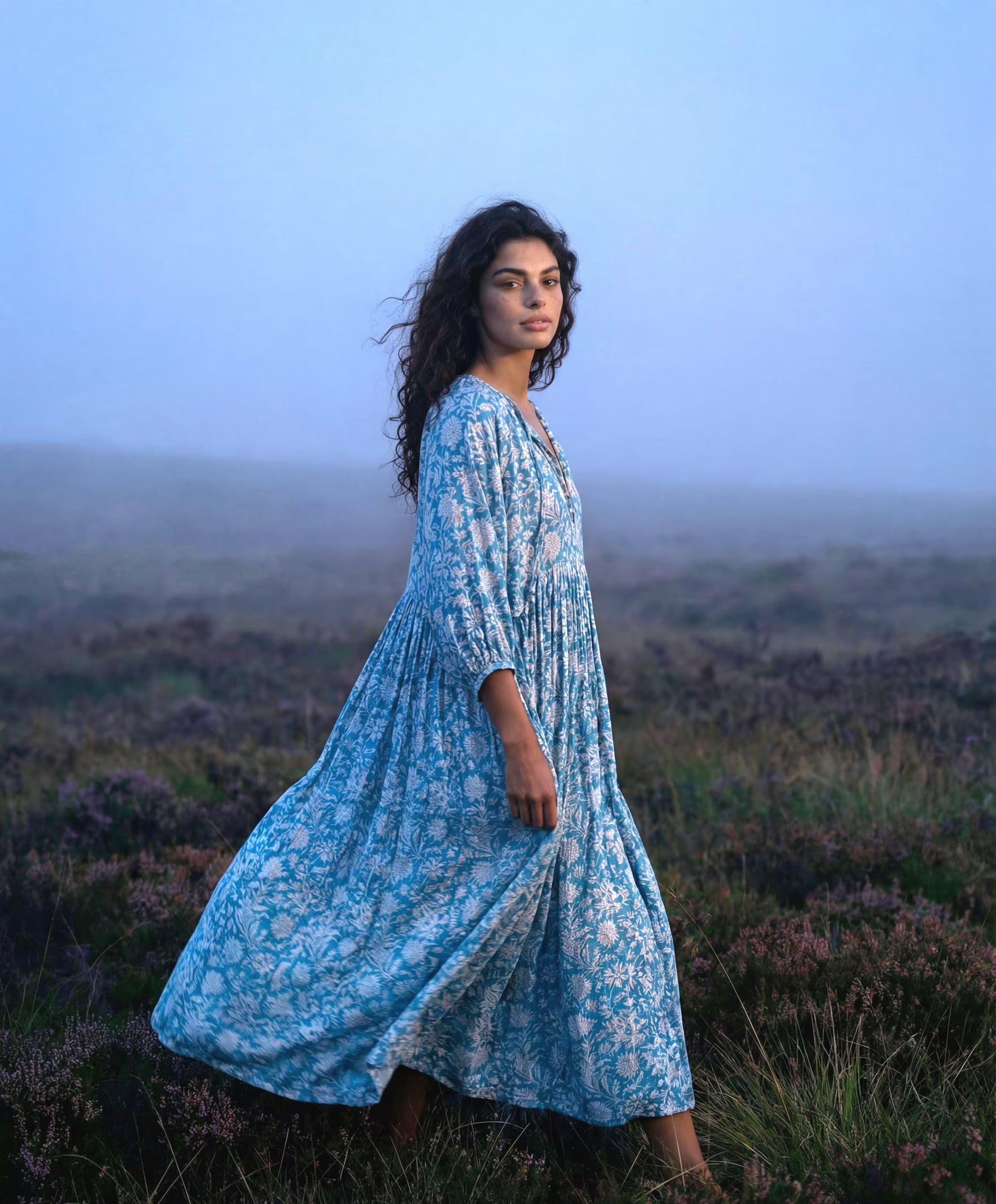 Sea Muse Midi Dress ~ Coastal Blue