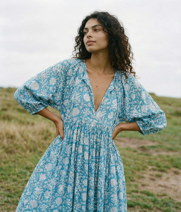 Sea Muse Midi Dress ~ Coastal Blue