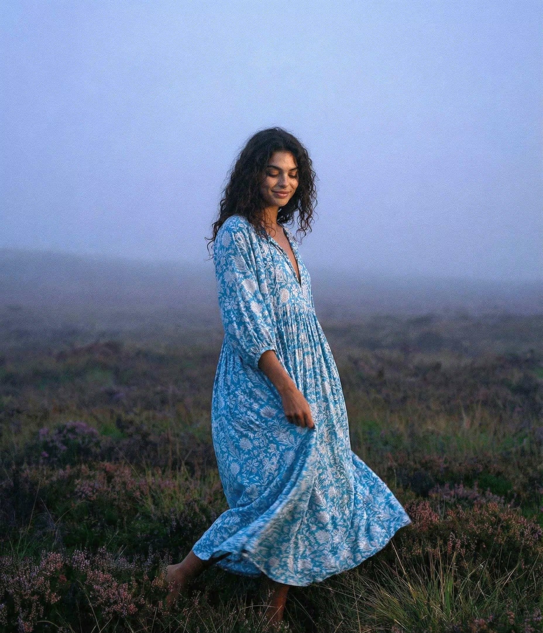 Sea Muse Midi Dress ~ Coastal Blue