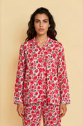 Scarlet Bloom Cotton Pajama Set