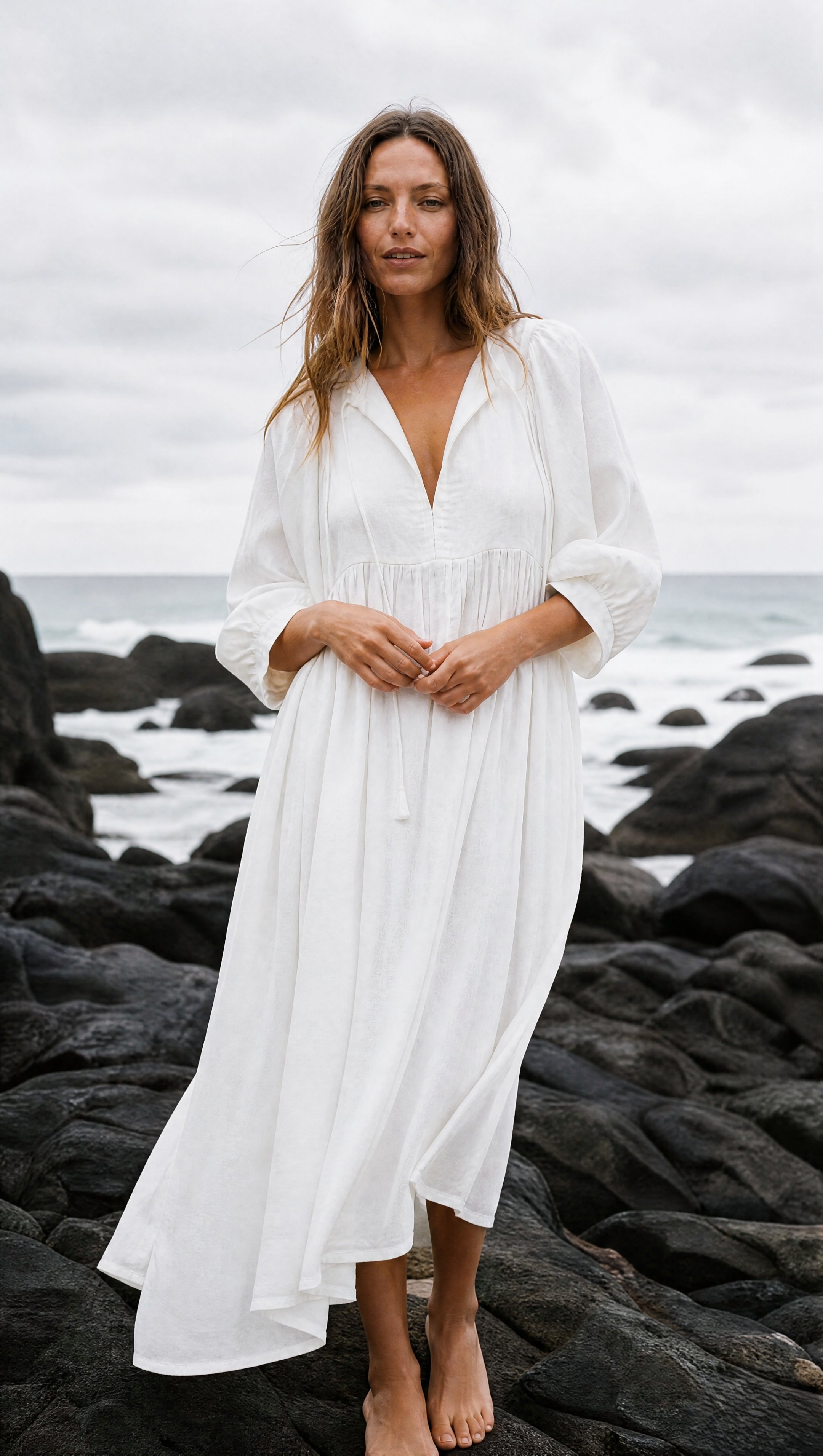 Noor Midi Dress – White