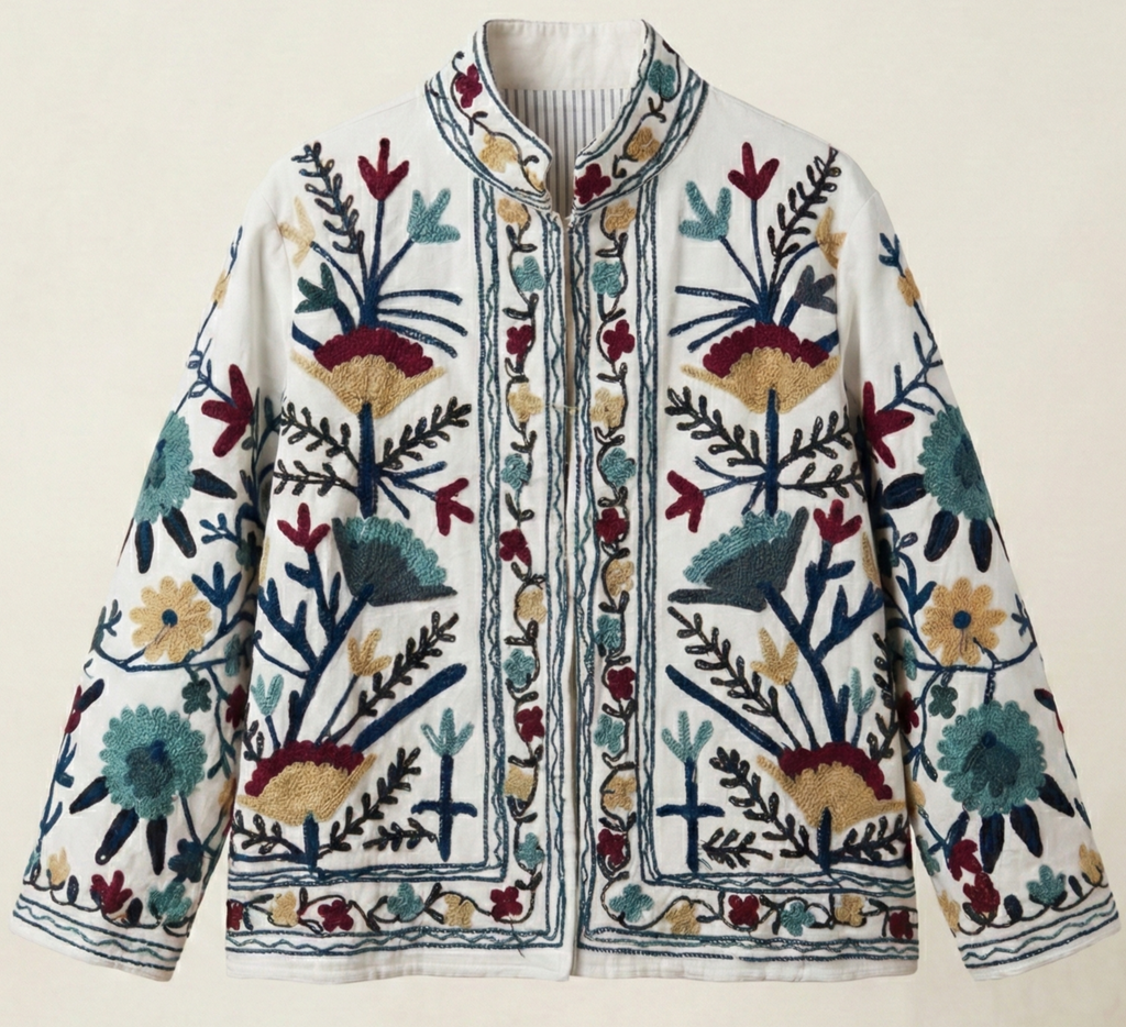 Embroidered Jacket – Ivory Floral