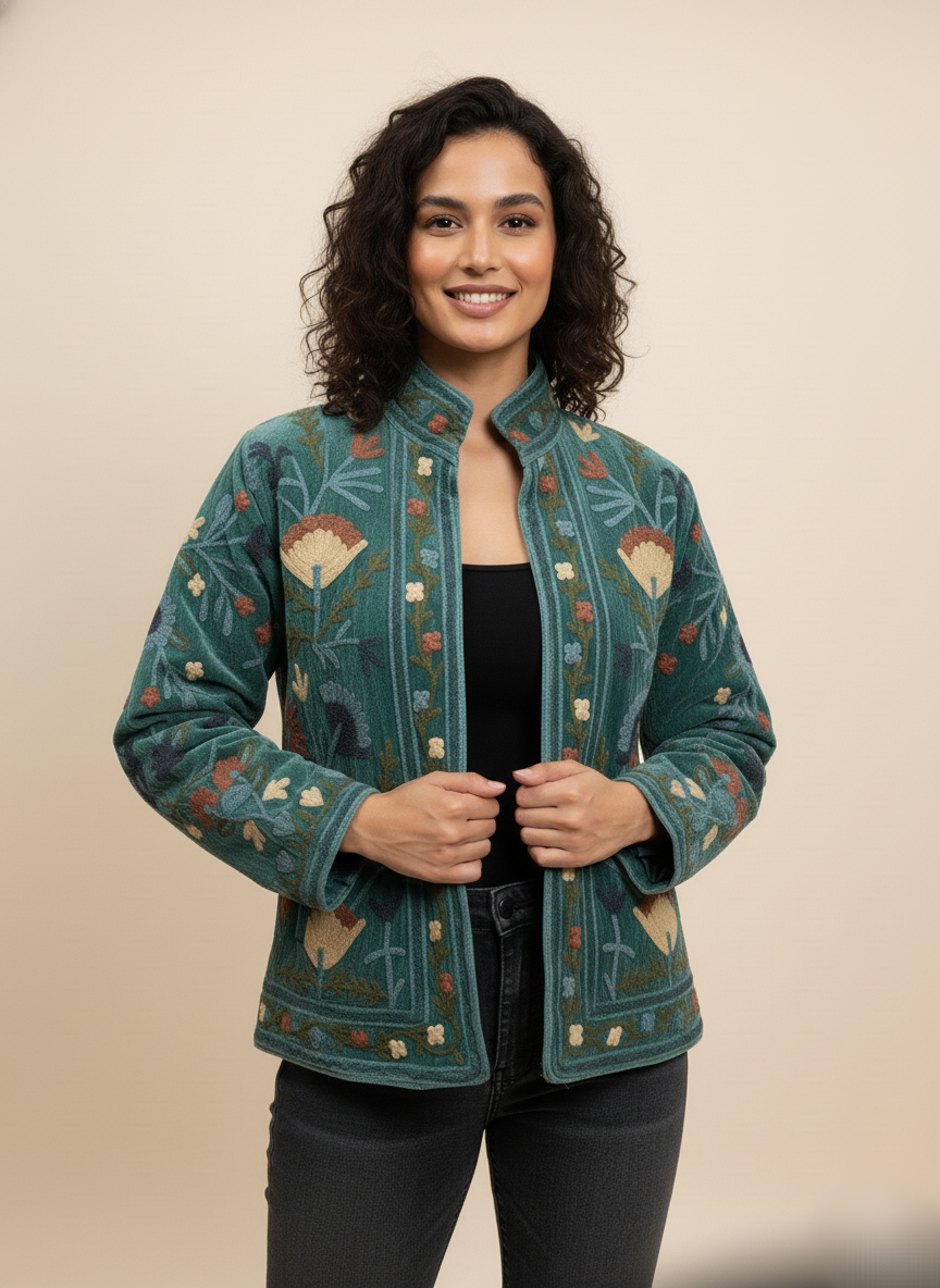 Jaipur Embroidered Velvet Jacket