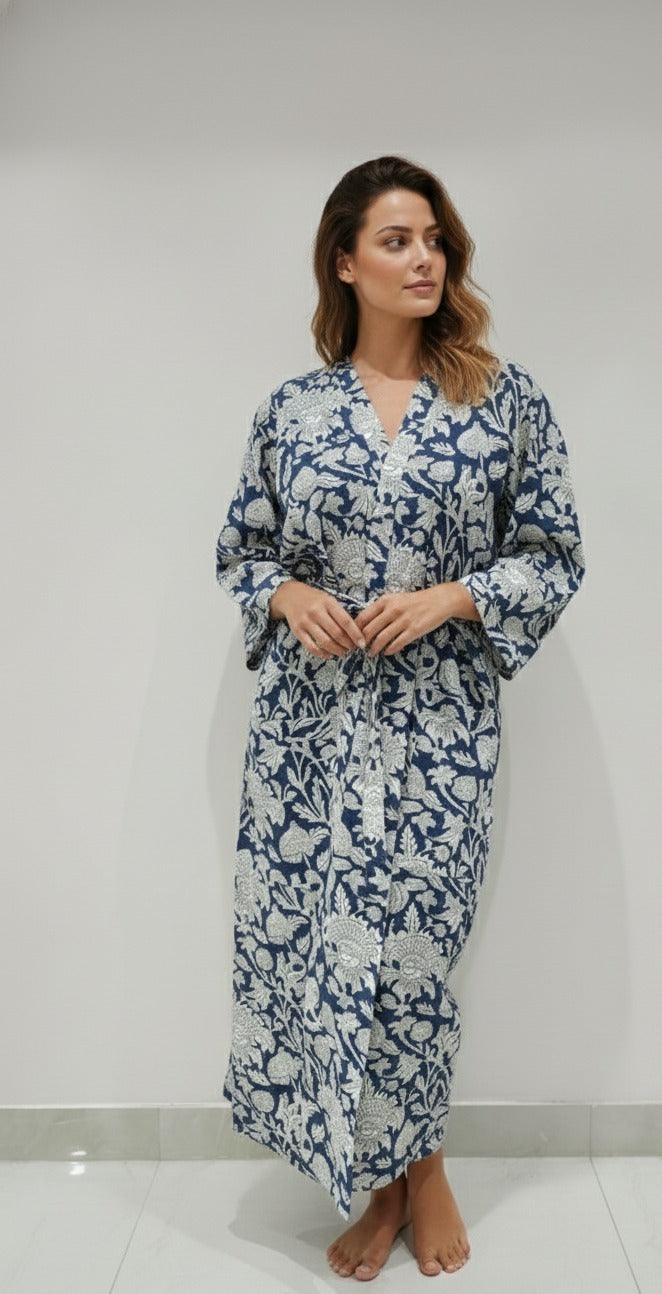 Indigo Garden Lounge Robe